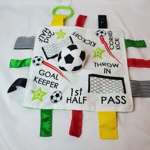 Baby Jack & Co‎ 10x10" Plush Soccer Sports Lovey Sensory Plush Blanket - Tag Toy